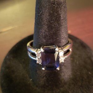14K Silver w/Purple&Blue Stone Ring